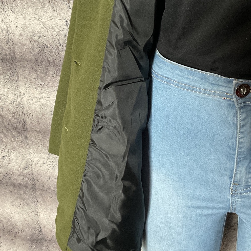 Army Green Women's Single breasted Jacket - Picture 4 of 5